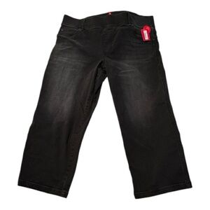 SPANX Women's Petite Strt Leg Vintage Black Ankle Jeans